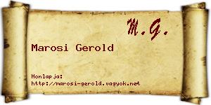 Marosi Gerold névjegykártya